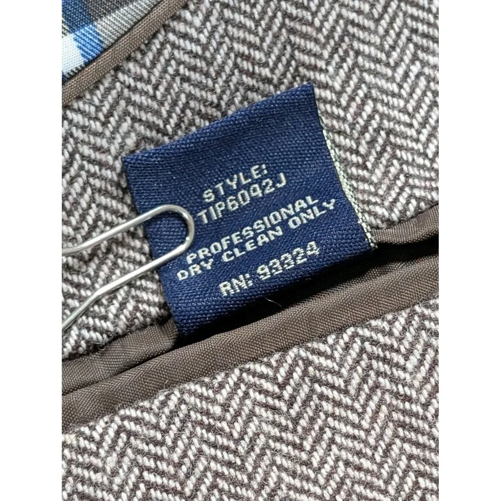 US Polo Assn Herringbone Tweed Blazer Mens 56R Gray Plaid Lined Sport Coat